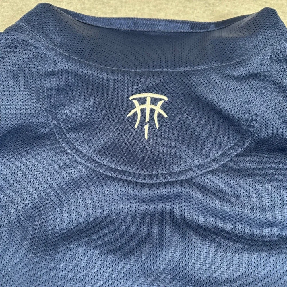 Adidas Track Jacket Mens Large Blue Y2K Vintage Basketball Full‎ Zip Shiny